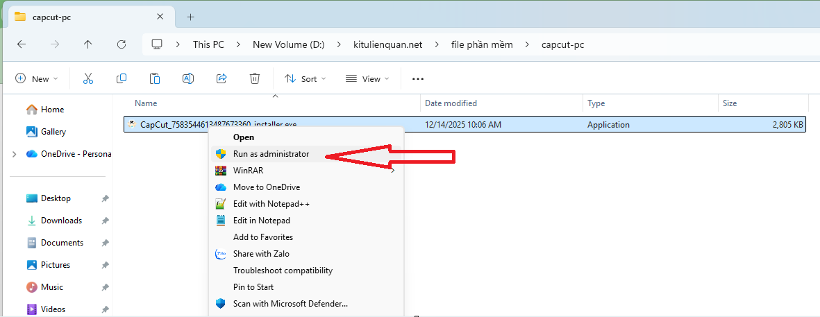 cài đặt capcut PC