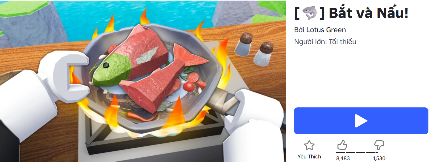 Game Bắt và Nấu trên nền tảng Roblox