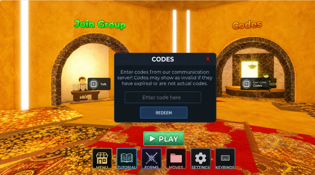 Hướng dẫn đổi phần quà game Saber Unbound trên Roblox